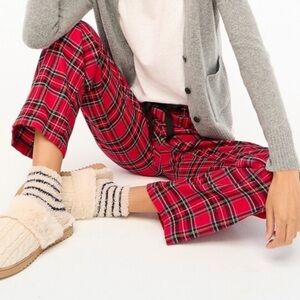 NWT J. Crew Factory Yarn-dyed Cotton flannel pajama pant In Red Plaid